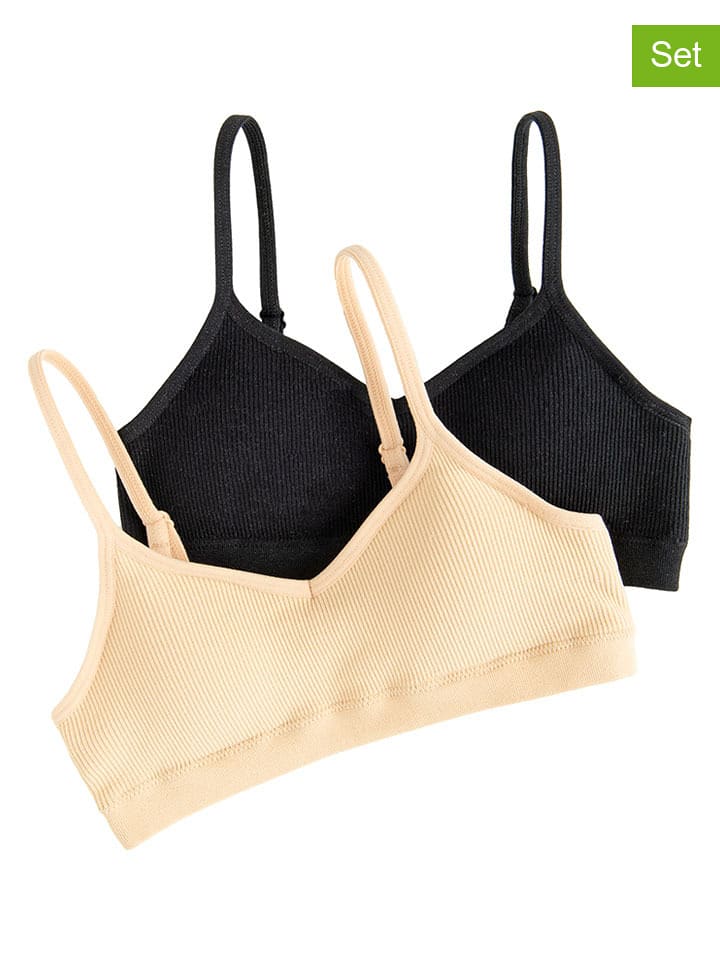 COOL CLUB Biustonosze (2 szt.) w kolorze czarnym i beżowym rozmiar: 146/152