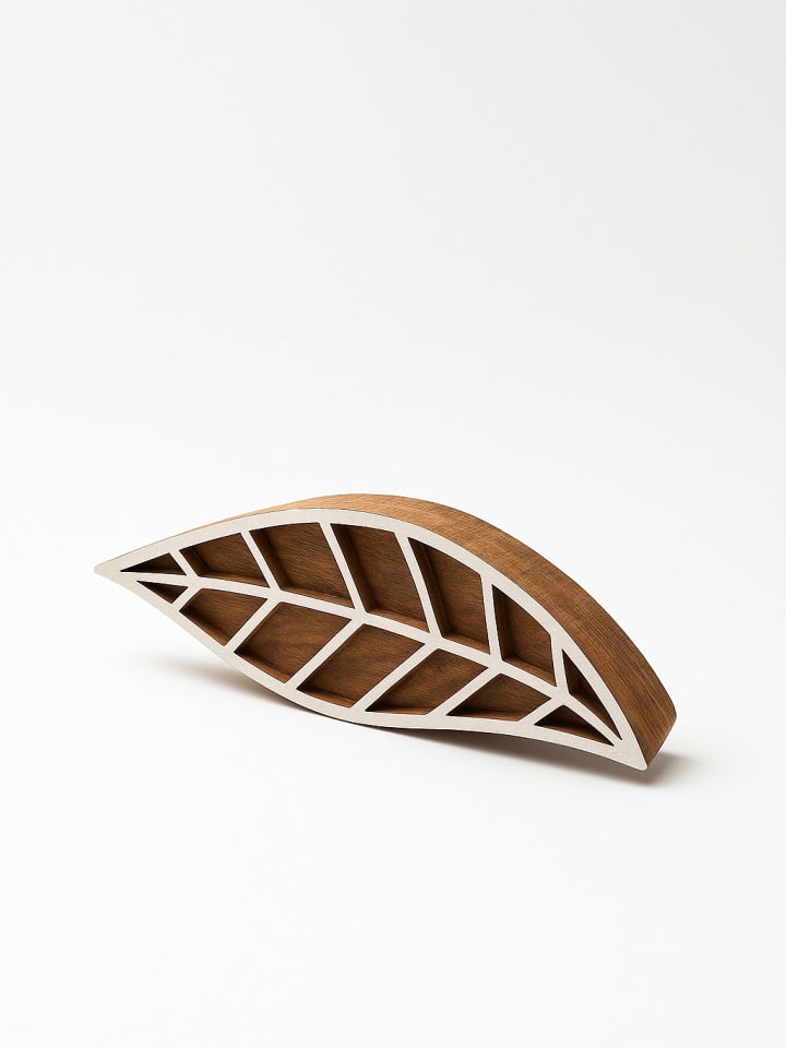 Samimi Stempel "Leaf" w kolorze jasnobrązowo-białym - 13 x 4 cm rozmiar: onesize