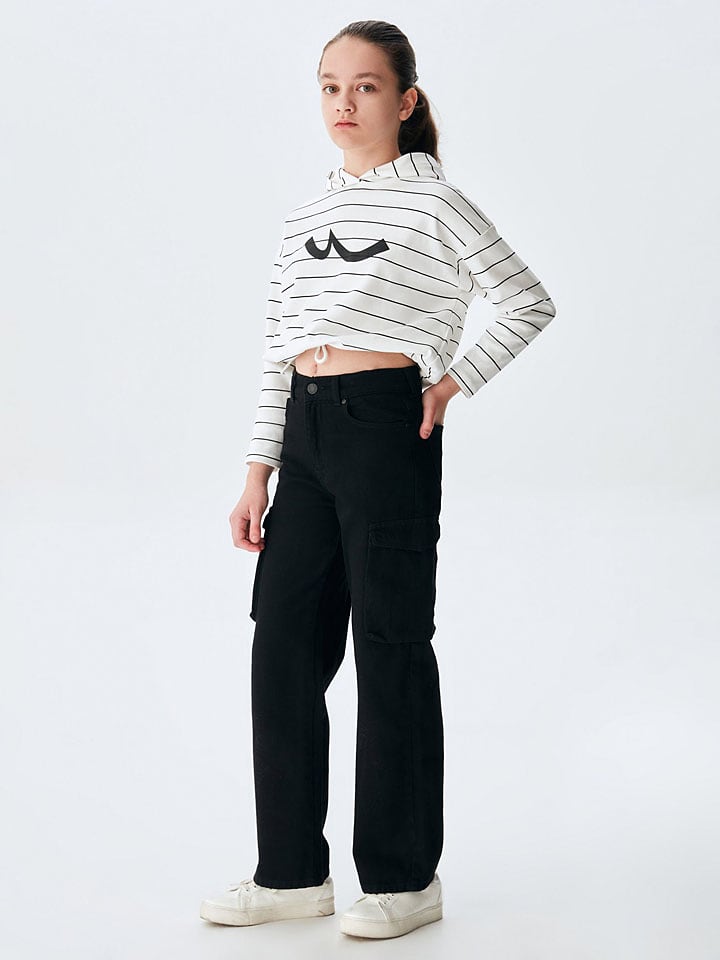 LTB Bojówki dżinsowe "Nilda G" - Regular fit - w kolorze czarnym rozmiar: 128