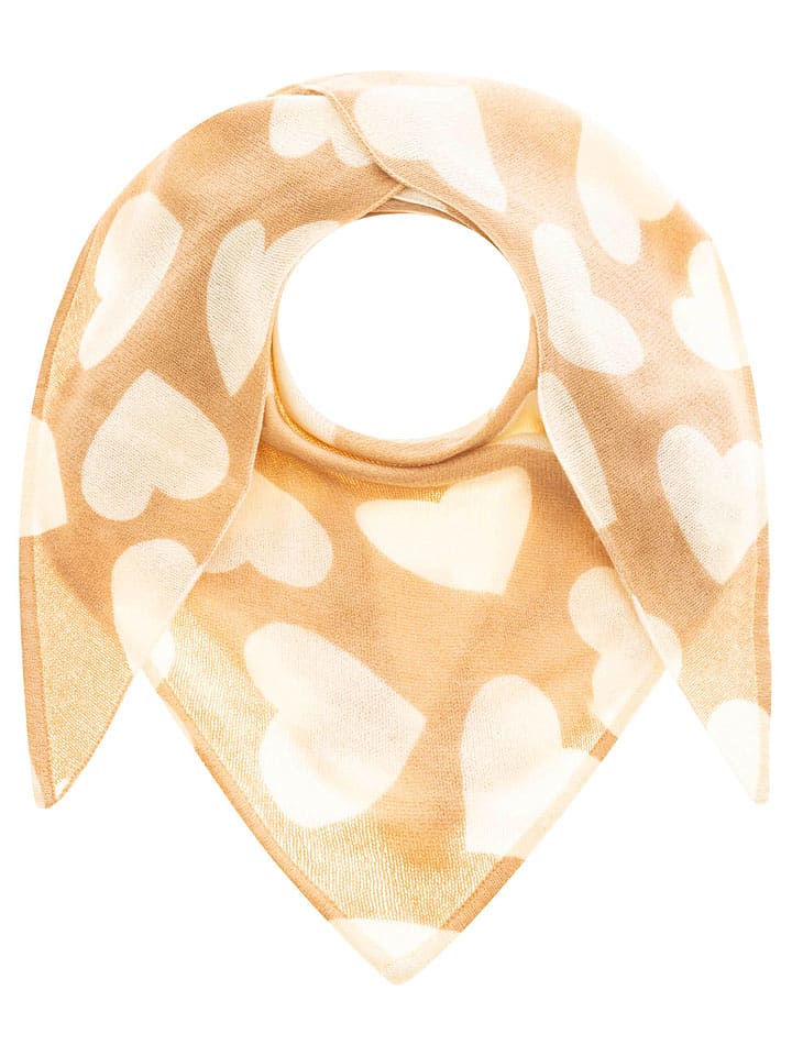 Zwillingsherz Kaszmirowa chusta trójkątna w kolorze beżowym - 175 x 120 cm rozmiar: onesize