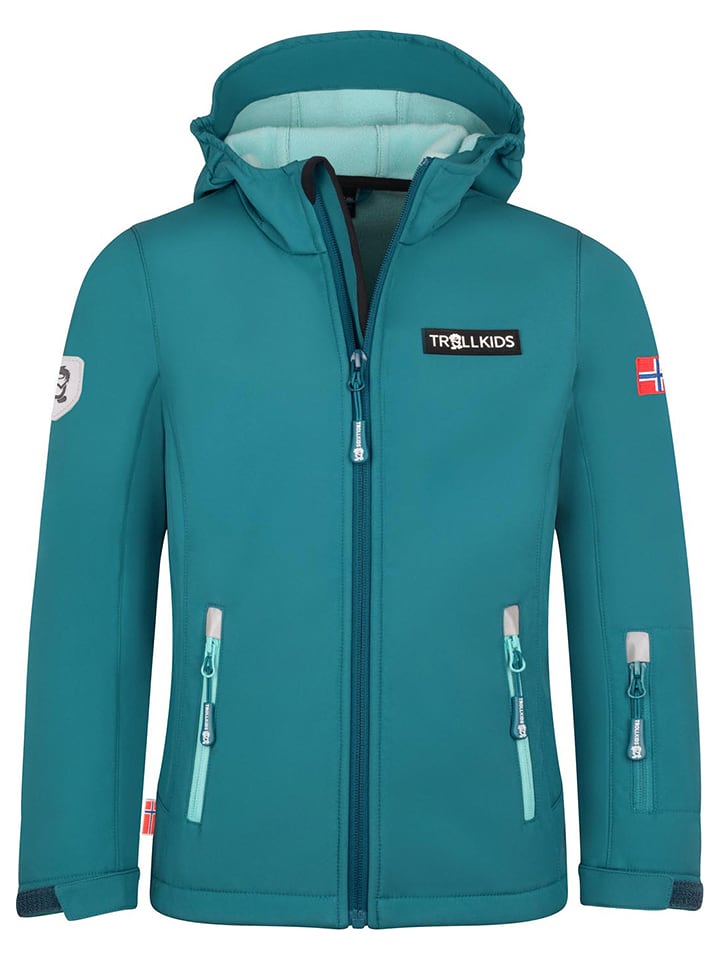 Trollkids Kurtka softshellowa "Oslofjord" w kolorze turkusowym rozmiar: 164
