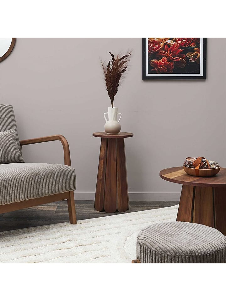 THE HOME DECO FACTORY Stolik w kolorze brązowym - wys. 55 x Ø 30 cm rozmiar: onesize