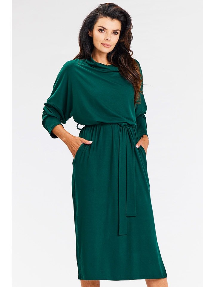 Awama Sukienka w kolorze ciemnozielonym rozmiar: M