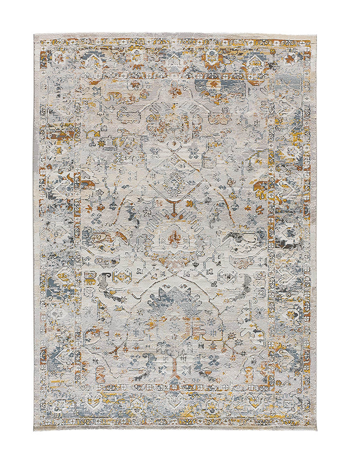 Atticgo Dywan "Springs" w kolorze kremowo-pomarańczowo-niebieskim rozmiar: 77x150 cm