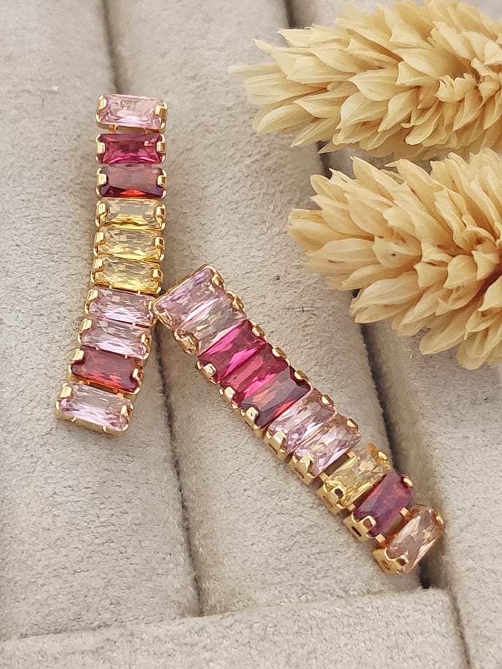 Nakkash Pozłacane kolczyki-wkrętki z cyrkoniami rozmiar: onesize