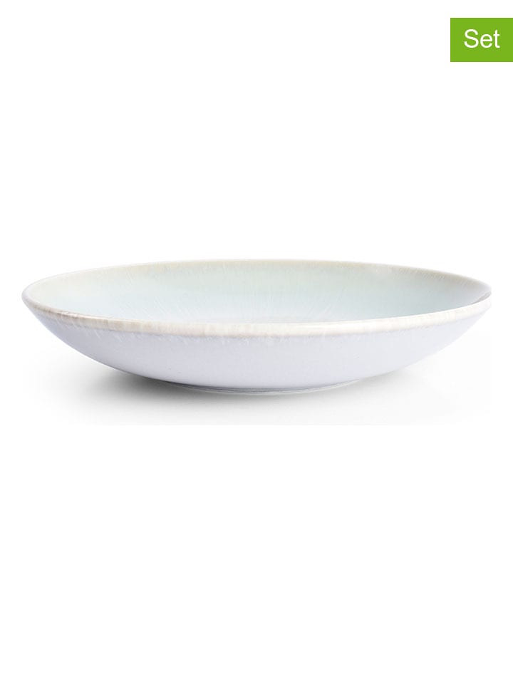 Salt and Pepper Talerze głębokie (4 szt.) "Maldives" w kolorze biało-miętowym - Ø 21 cm rozmiar: onesize