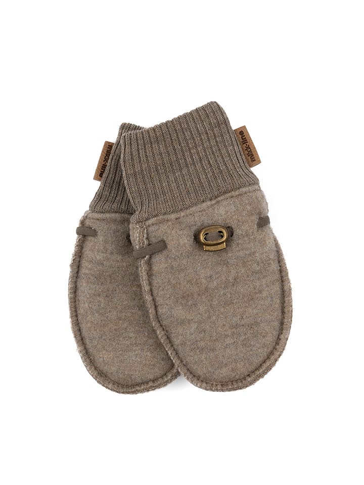 mikk-line Wełniane rękawiczki w kolorze brązowym rozmiar: 50/56