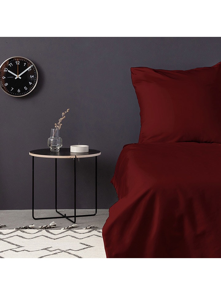Colourful Cotton Komplet pościeli satynowej w kolorze bordowym rozmiar: 155x220 cm