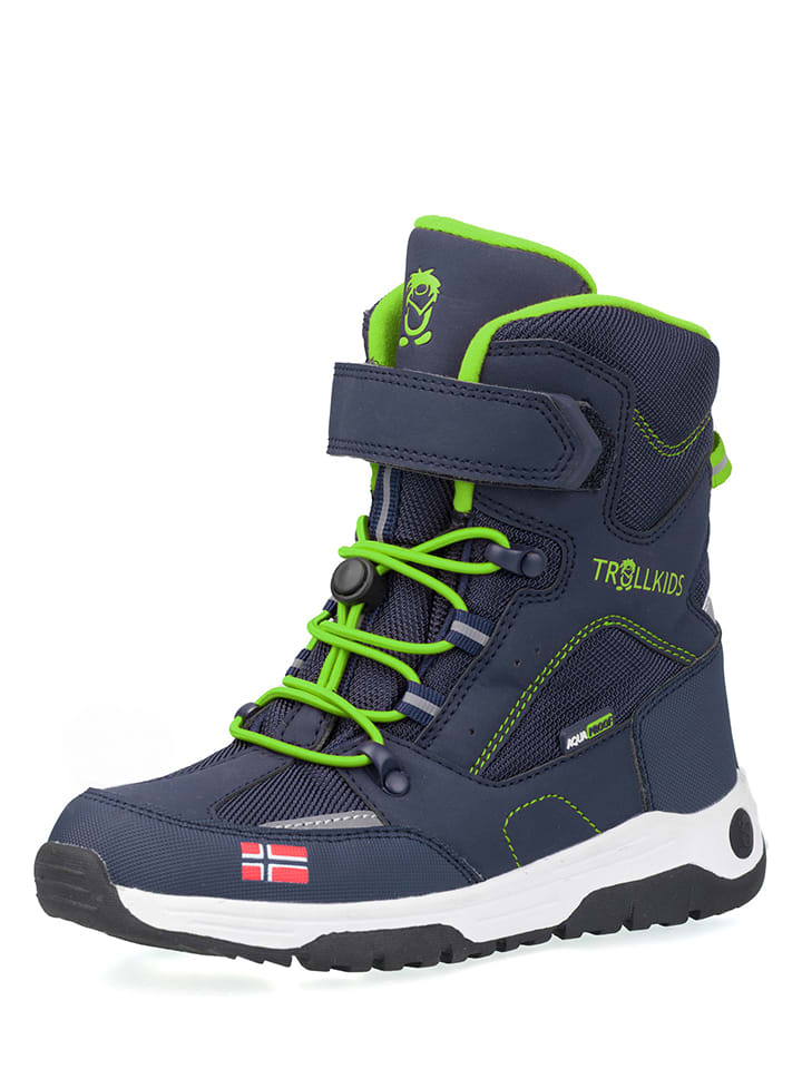 Trollkids Botki zimowe "Lofoten XT" w kolorze granatowo-jasnozielonym rozmiar: 33