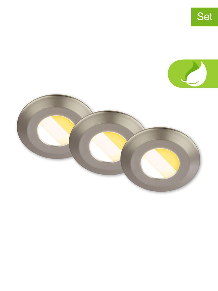 Briloner Lampy wpuszczane LED (3 szt.) w kolorze srebrnym - KEE F (A do G) rozmiar: onesize