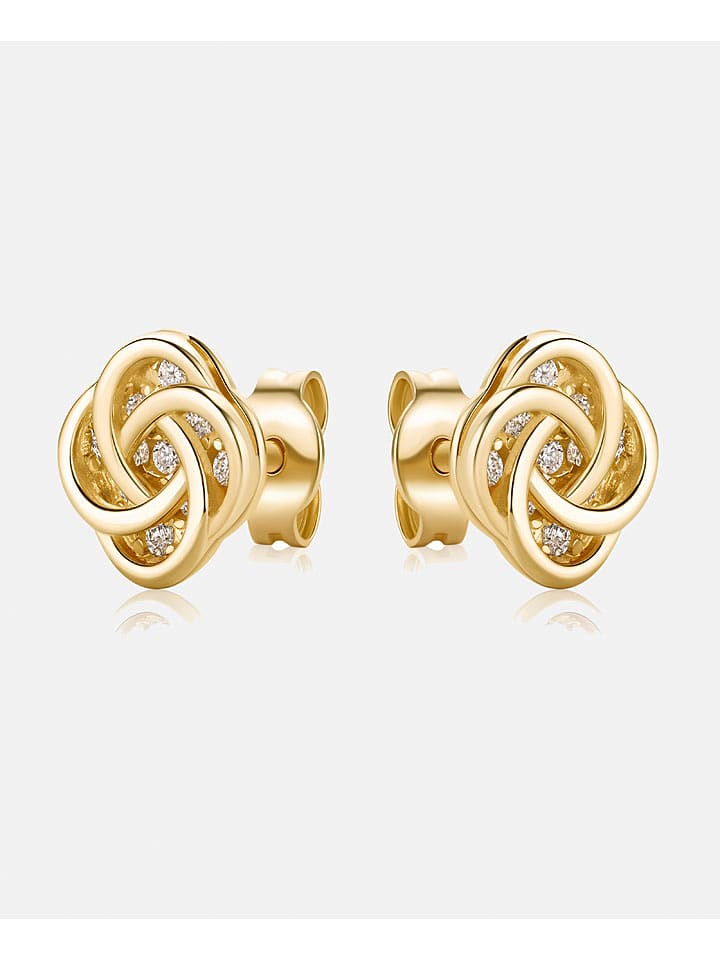 Revoni Złote kolczyki-wkrętki z cyrkoniami rozmiar: onesize