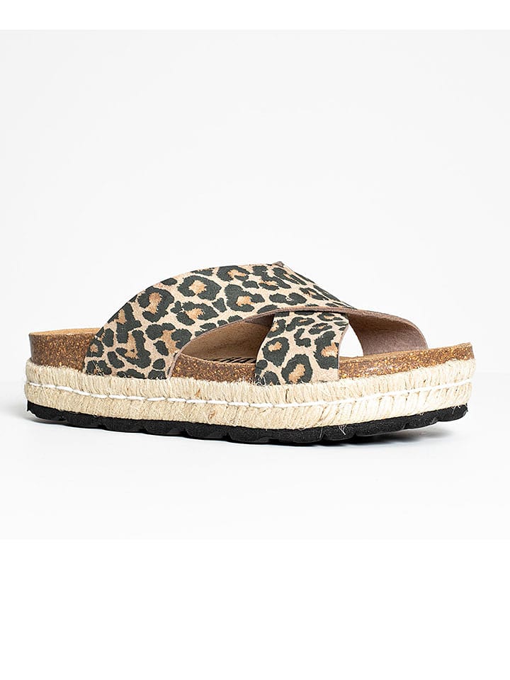 Bluebay Klapki "Beta" w kolorze jasnobrązowo-czarno-beżowym rozmiar: 37