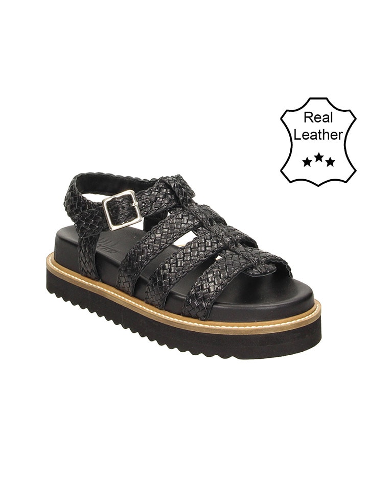 Bullboxer Skórzane sandały w kolorze czarnym rozmiar: 42