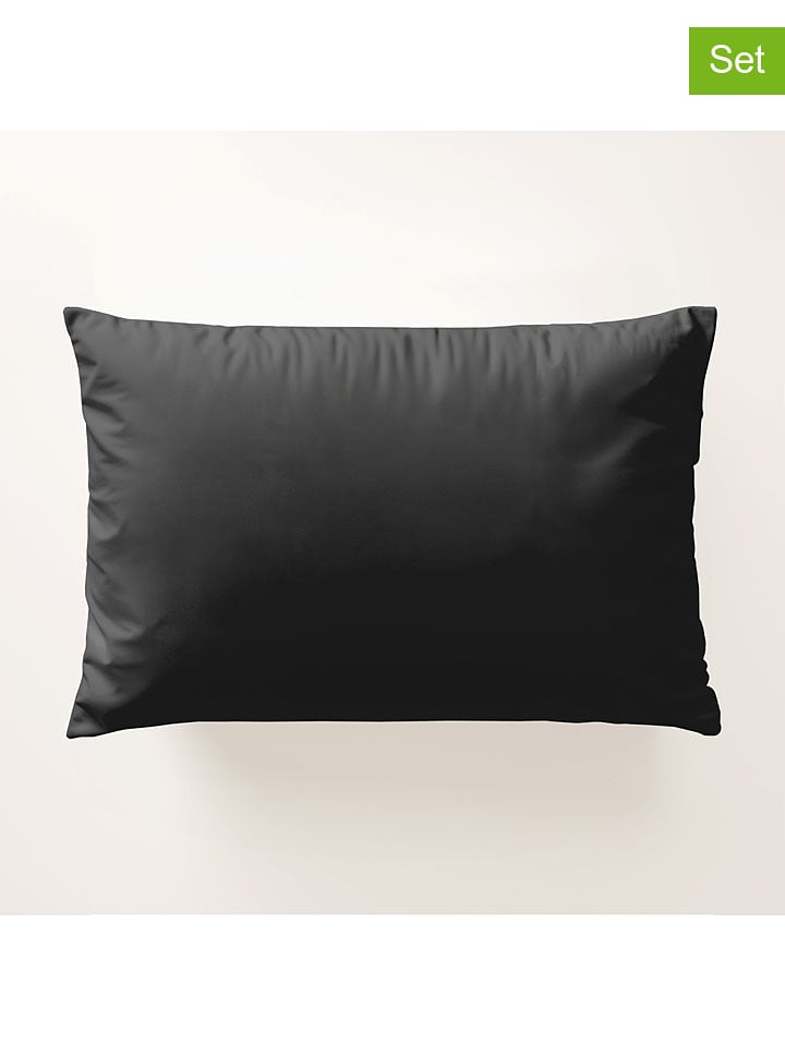 Pierre Cardin Perkalowe poszewki (2 szt.) w kolorze antracytowym na poduszkę rozmiar: 50x80 cm