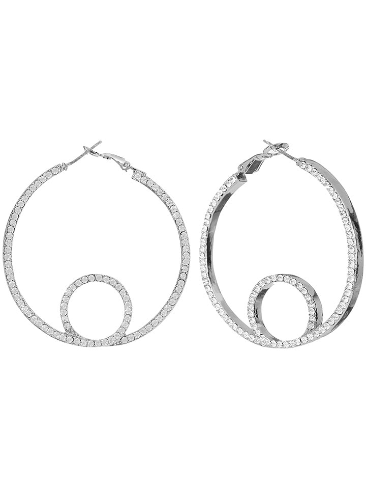 MENTHE À L'O Kolczyki-kreole z kryształami rozmiar: onesize