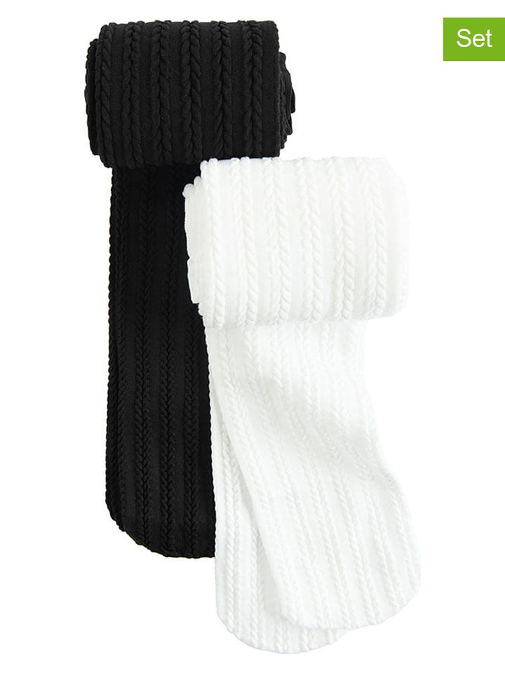 COOL CLUB Rajstopy (2 pary) w kolorze białym i czarnym rozmiar: 140/146