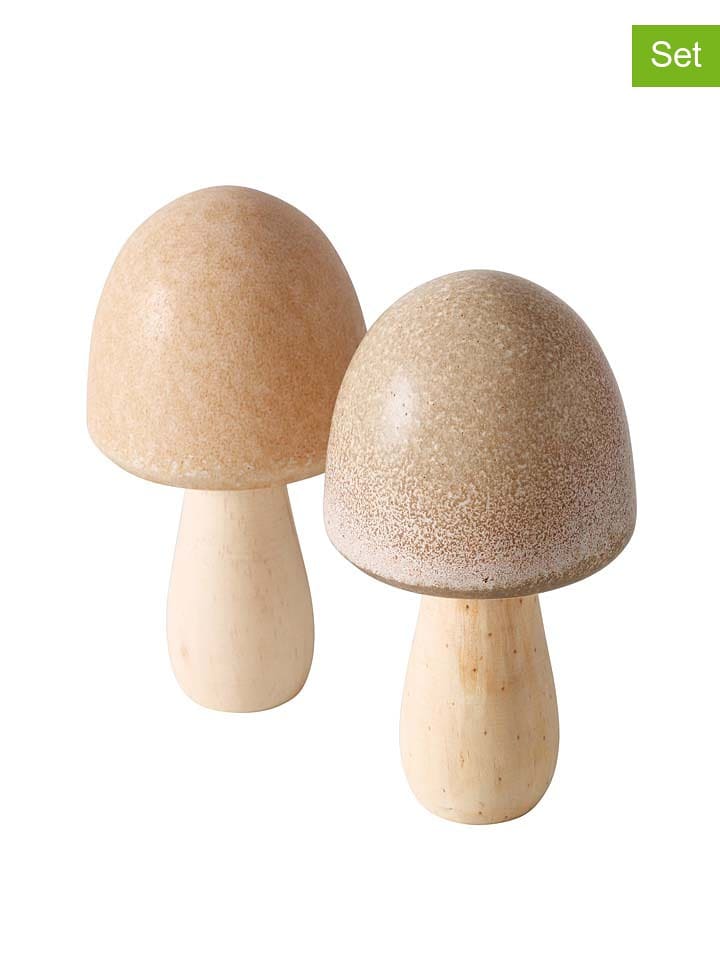 Boltze Dekoracje (2 szt.) "Fazy" w kolorze beżowym - wys. 14 cm rozmiar: onesize