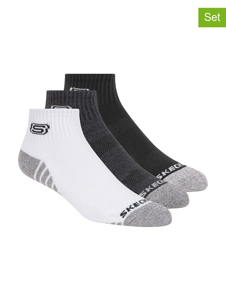 Skechers Skarpety (3 pary) w kolorze antracytowo-czarno-białym rozmiar: 39-42