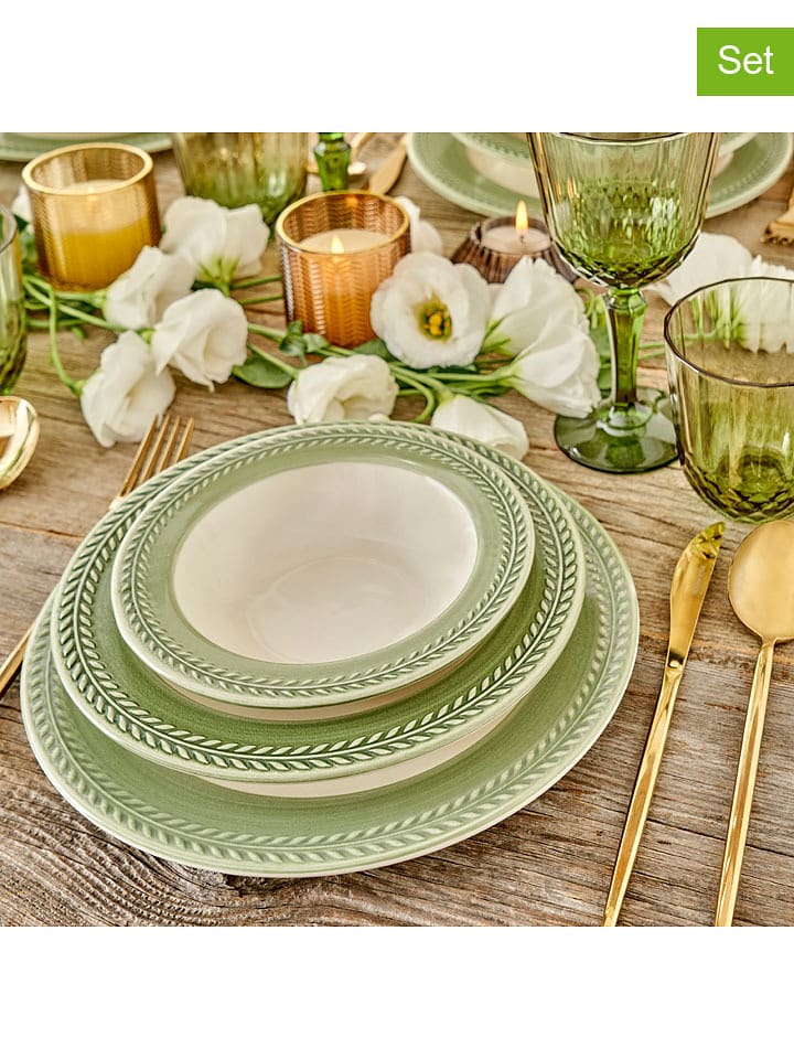 BELLA MAISON 12-częściowy zestaw talerzy "Monica" w kolorze zielonym rozmiar: onesize