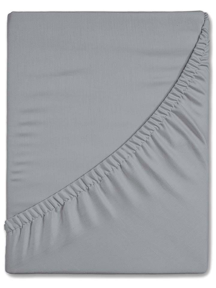 Good Morning Prześcieradło "Good Morning" w kolorze jasnoszarym na gumce rozmiar: 180x220 cm