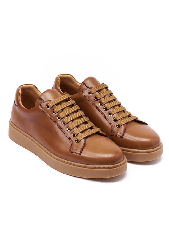 British Passport Skórzane sneakersy w kolorze jasnobrązowym rozmiar: 43