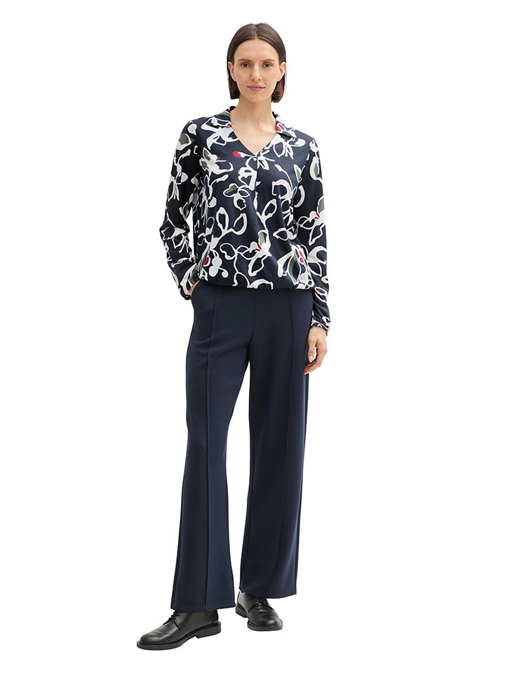 Tom Tailor Bluzka w kolorze granatowo-białym rozmiar: XS