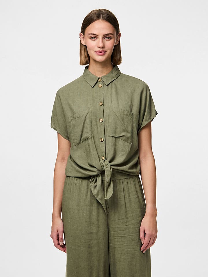 Pieces Bluzka "Pia" w kolorze khaki rozmiar: S