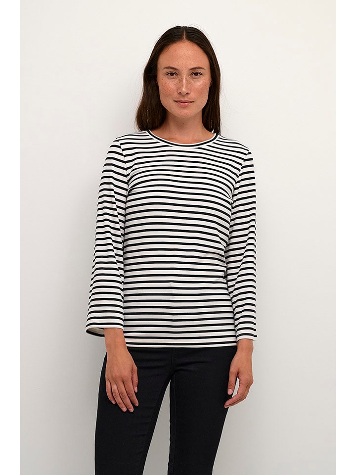 Kaffe Koszulka "Liddy" w kolorze czarno-białym rozmiar: S