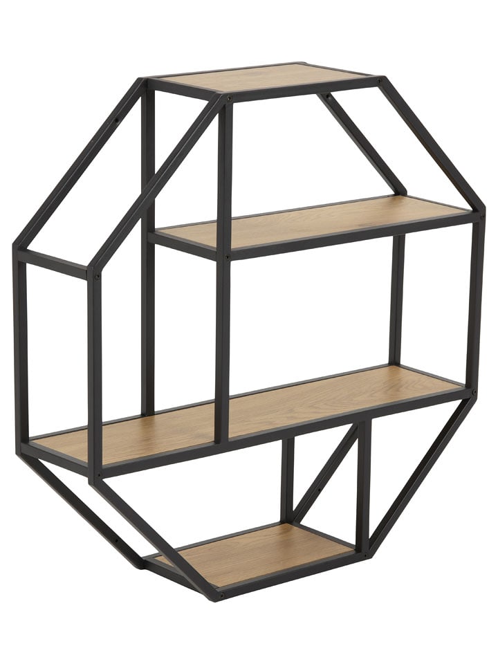 Actona Regał ścienny "Seaford" w kolorze czarno-jasnobrązowym - 77 x 77 x 20 cm rozmiar: onesize