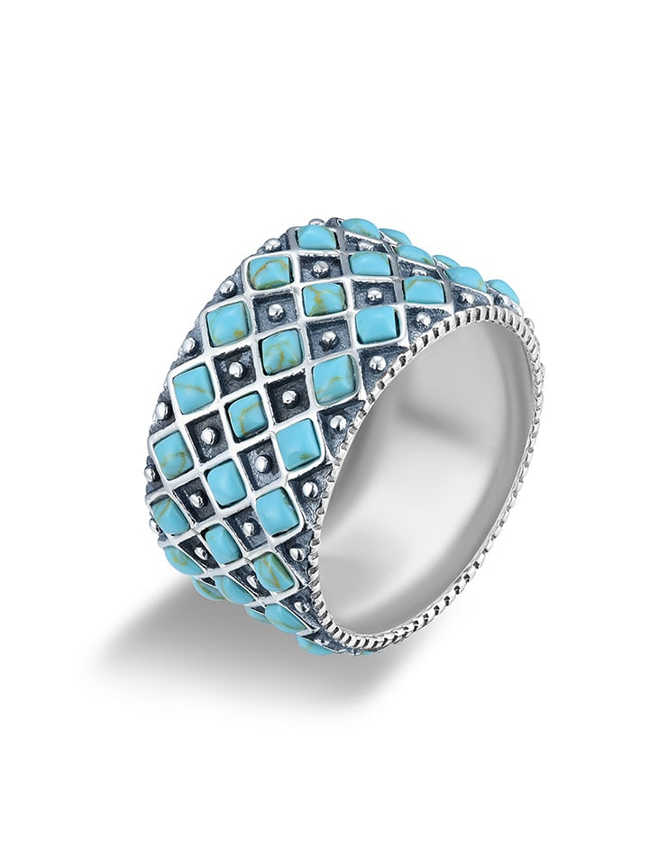 Nomad Srebrny pierścionek z kamieniami ozdobnymi rozmiar: 50