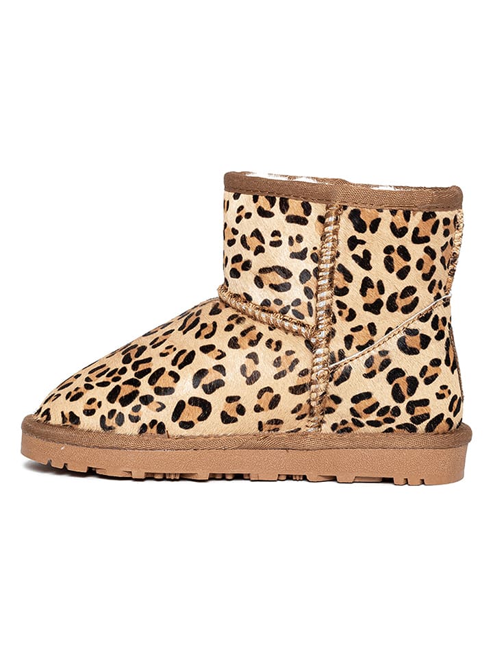 NICEBAY Skórzane botki zimowe "Elise" w kolorze beżowym rozmiar: 31