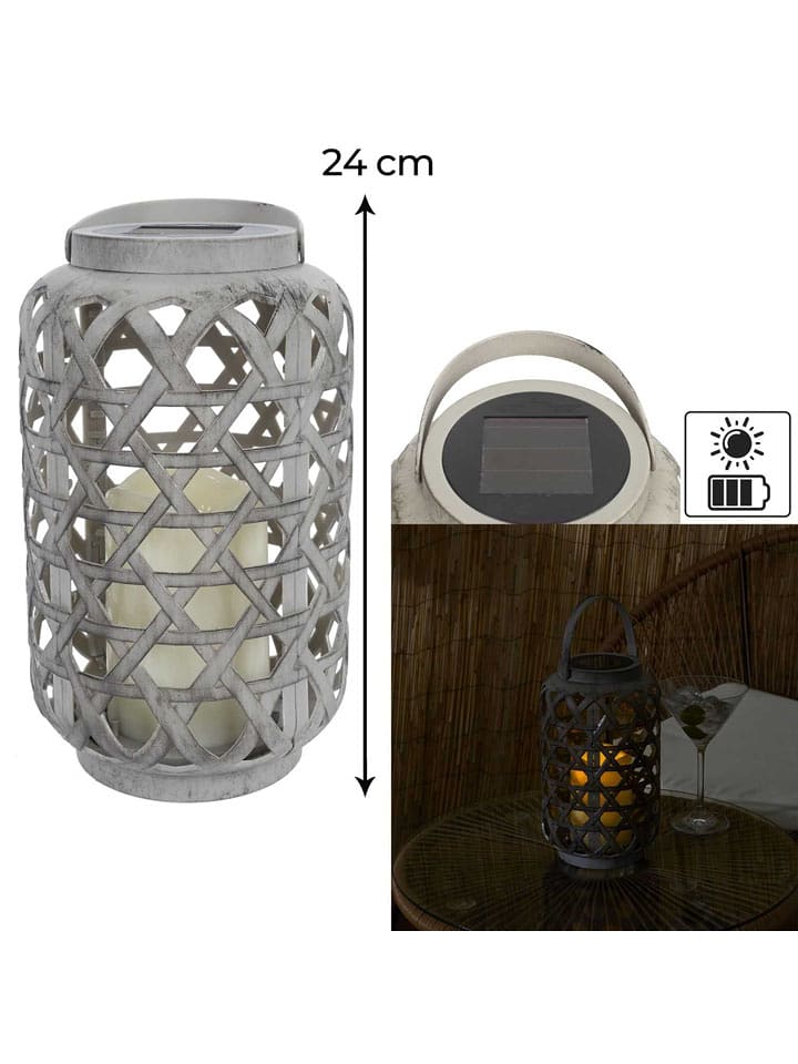 Ethnical Life Lampa solarna LED w kolorze szarym - wys. 40 x Ø 19 cm rozmiar: onesize