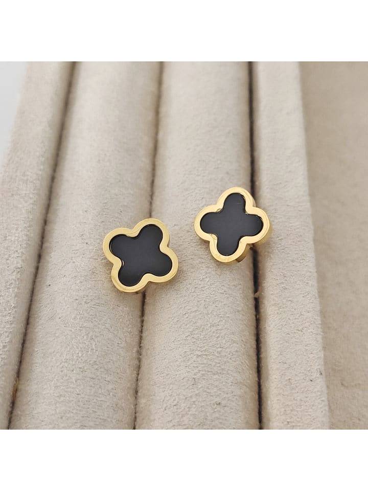 Nakkash Pozłacane kolczyki-wkrętki z masą perłową rozmiar: onesize