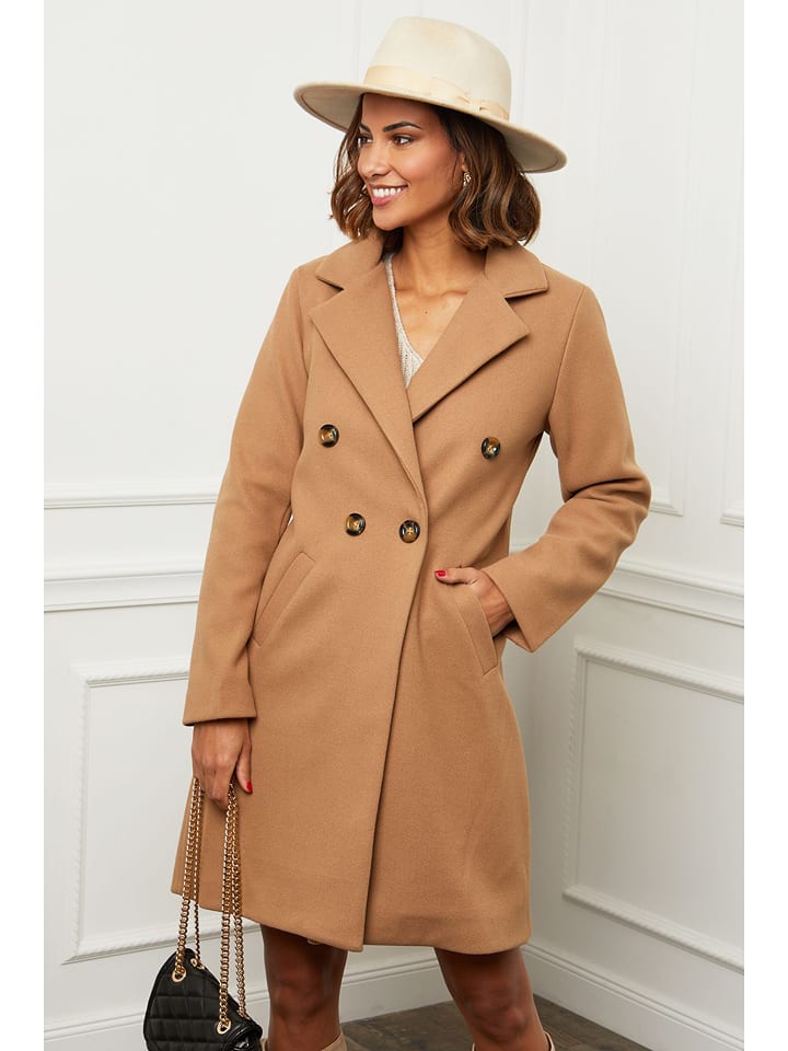 Le Comptoir du Manteau Płaszcz przejściowy w kolorze karmelowym rozmiar: 38