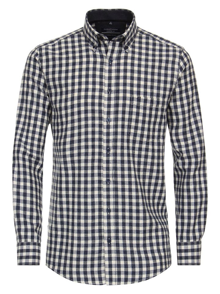 CASAMODA Koszula - Comfort fit - w kolorze granatowo-kremowym rozmiar: XL