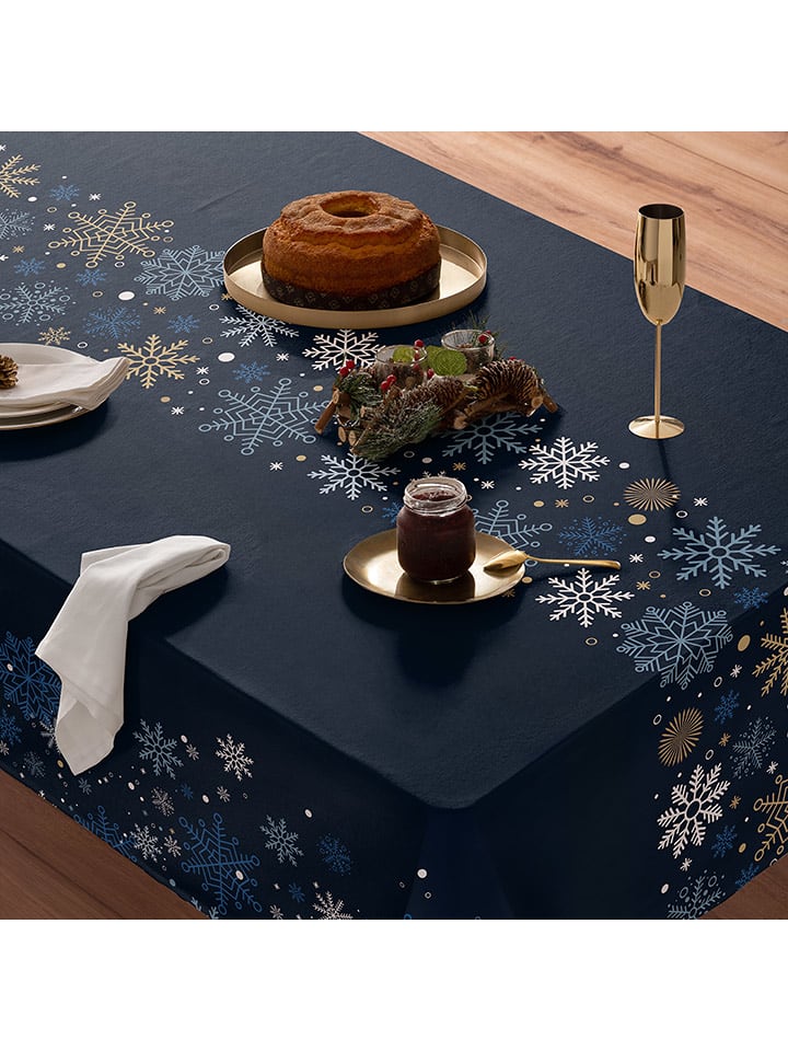 Mint Rugs Obrus "Christmas Natalie" w kolorze niebieskim rozmiar: 155x155 cm