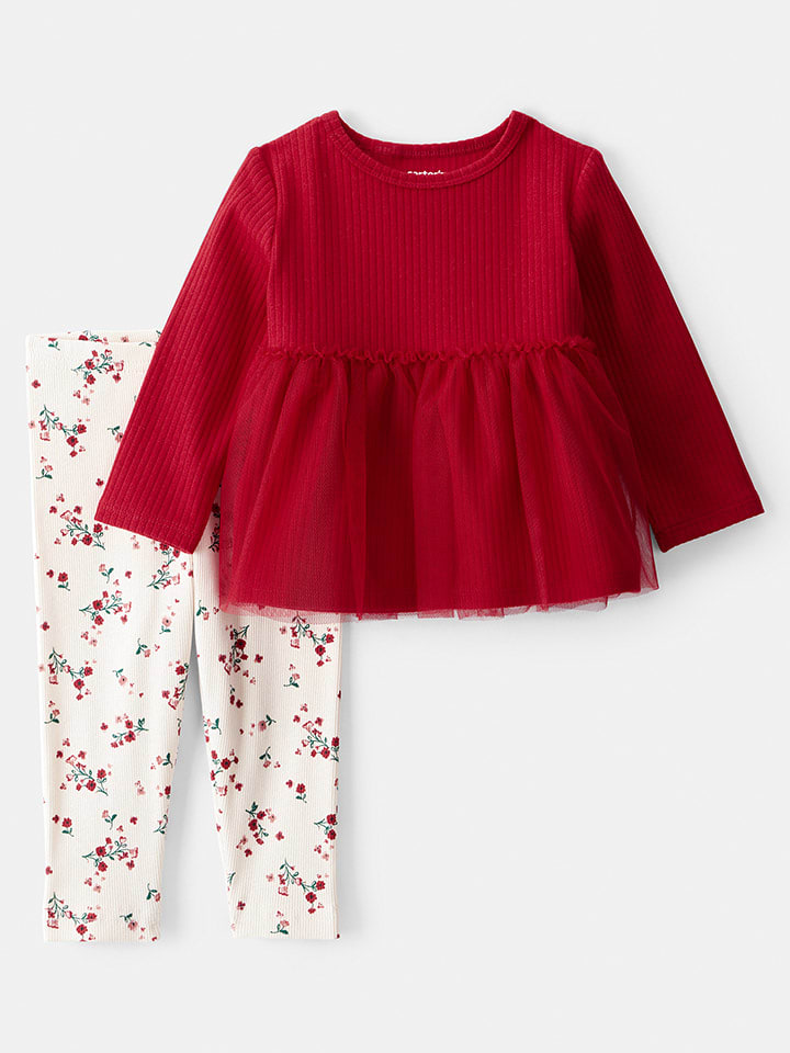 carter's 2-częściowy zestaw w kolorze czerwono-kremowym rozmiar: 86