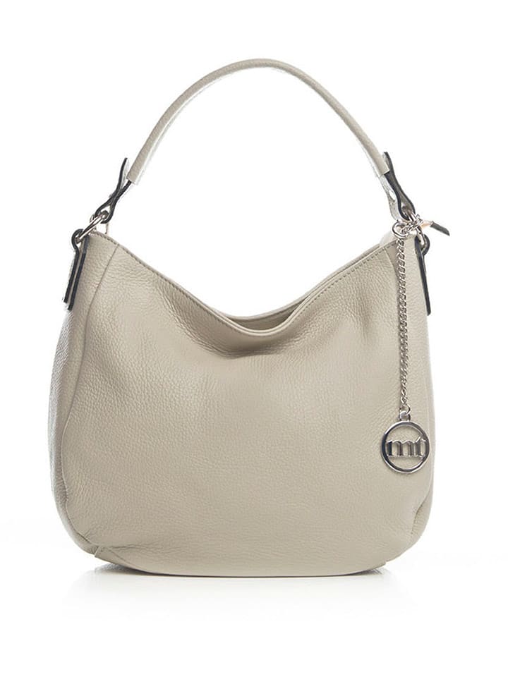 Mia Tomazzi Skórzana torebka "Molise" w kolorze beżowym - 30 x 20 x 8 cm rozmiar: onesize