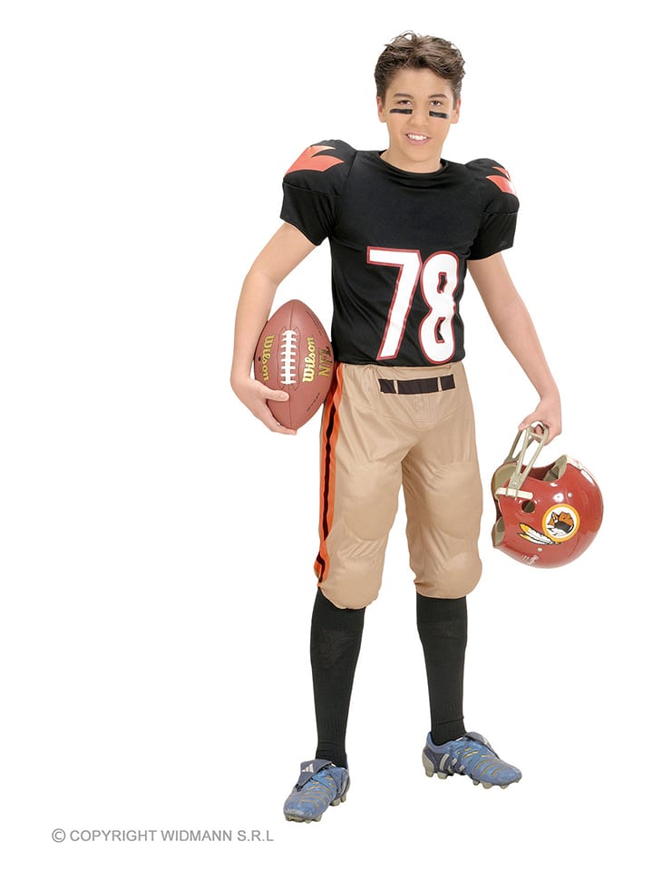 Carnival Party 2-częściowy kostium "American Football Player" w kolorze beżowo-czarnym rozmiar: 128