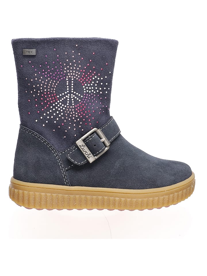 Lurchi Skórzane botki zimowe "Yanni" w kolorze granatowym rozmiar: 29