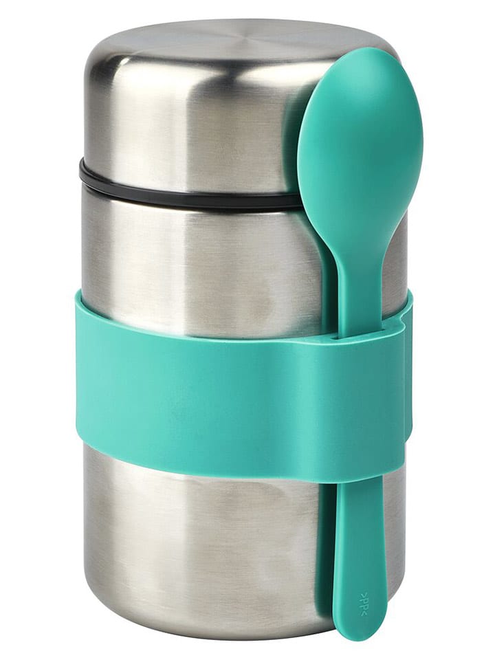 moses. Pojemnik termiczny w kolorze srebrno-turkusowym rozmiar: onesize