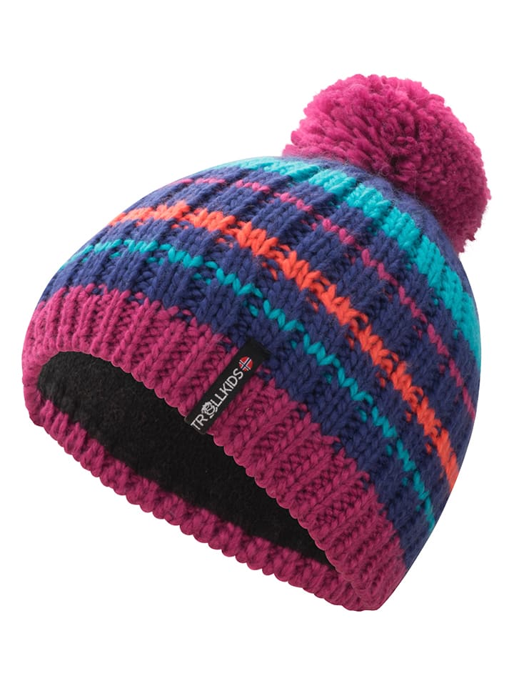 Trollkids Czapka "Hafjell" w kolorze różowo-granatowym rozmiar: 48-52 cm