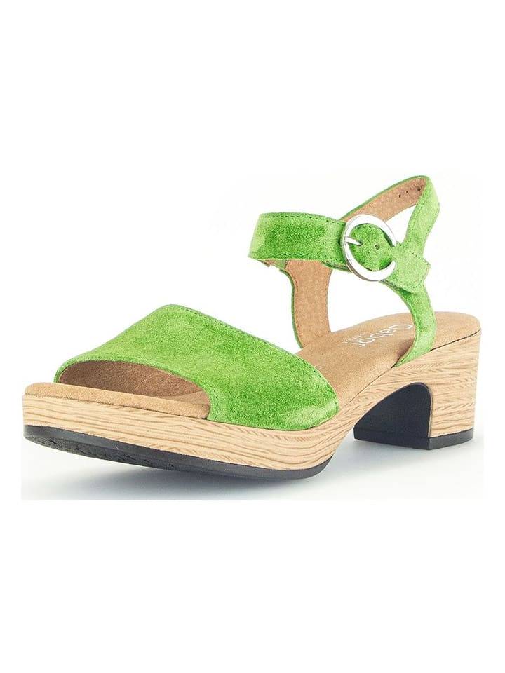 Gabor Skórzane sandały w kolorze zielonym rozmiar: 40