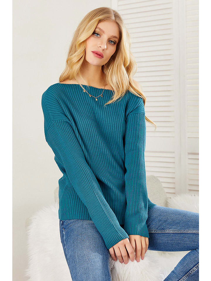 Milan Kiss Sweter w kolorze morskim rozmiar: S