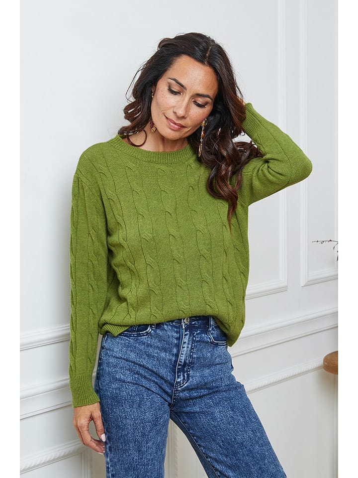 So Cachemire Sweter "Kirem" w kolorze zielonym rozmiar: L