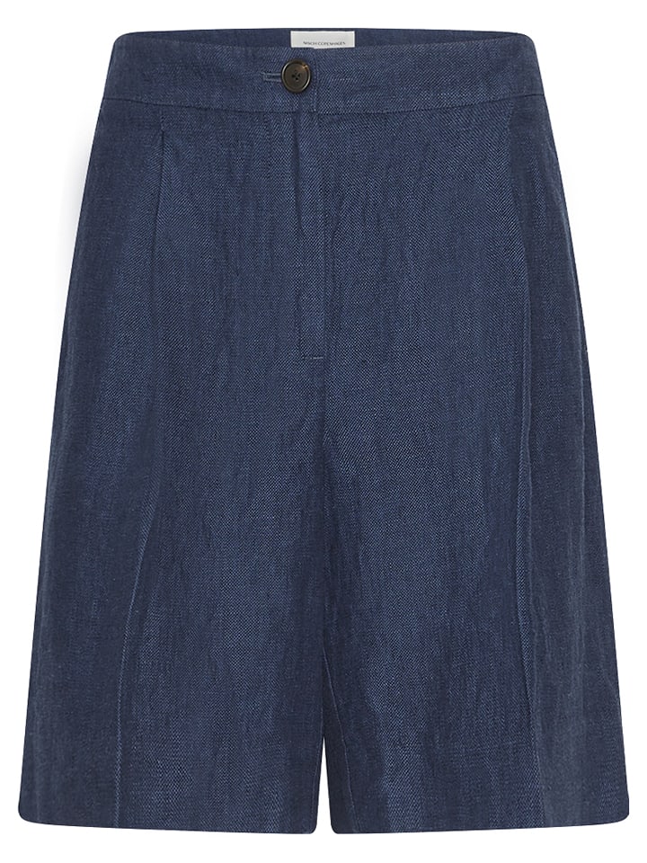 MOSS COPENHAGEN Lniane bermudy w kolorze granatowym rozmiar: XS
