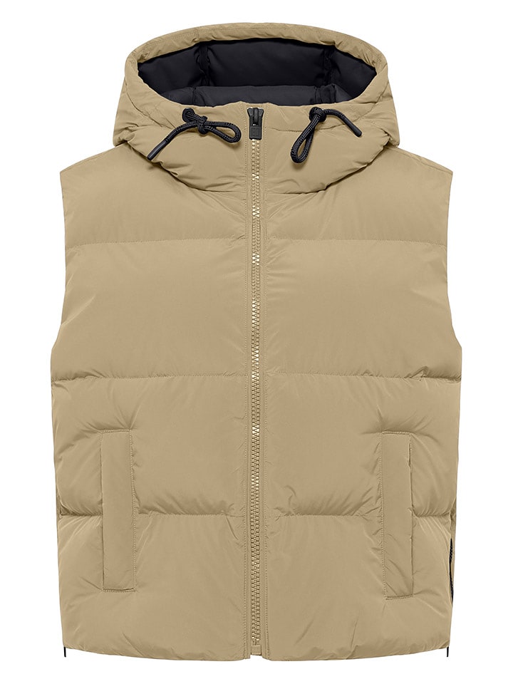 ELBSAND Kamizelka pikowana "Tari" w kolorze beżowym rozmiar: S