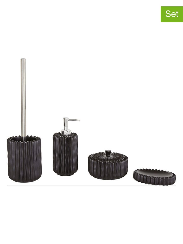 heine home 4-częściowy zestaw łazienkowy w kolorze czarnym rozmiar: onesize