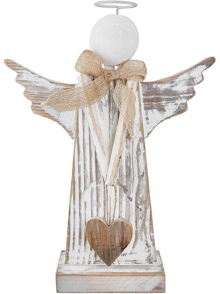 GILDE Dekoracja "Holy halo" w kolorze jasnobrązowo-białym - wys. 35 cm rozmiar: onesize