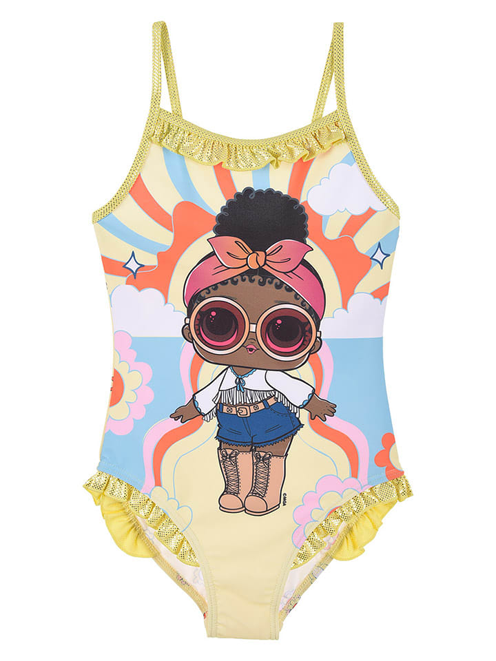 L.O.L. Surprise Strój kąpielowy "LOL Surprise" w kolorze żółtym ze wzorem rozmiar: 110